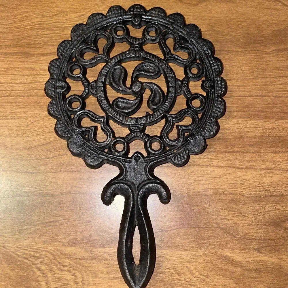 Vintage 50's Cast Iron Footed Heavy Trivet #3 John Zimmerman JZH 1952 Kitchen